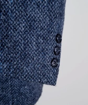 Vintage 40S H.Oritsky Blue Gray Black Tweed Full Canvas Blazer Sport Coat Jacket - Image 1 of 4