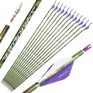 30" Pure Carbon Arrow Spine340 ID6.2mm Camo RecurveBow Compoundbow Shoot Hunting - Picture 1 of 21