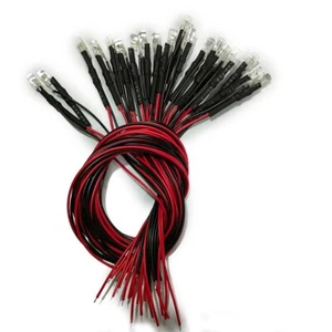 Juego de 20 luces LED precableadas de 3 mm blancas cálidas 12V-18V para diseño de tren - Imagen 1 de 20