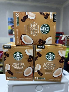 Starbucks TOASTED COCONUT MOCHA Coffee 22 Count Keurig K cups Pods Limited 3pk - Picture 1 of 1