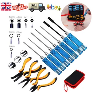 RC Tool Set Hex Screwdriver Ball Link Nose Pliers RC Car Repair Tools 10in1 Kit - Picture 1 of 10