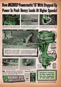 1952 Western Auto Wizard Powermatic Super 10 Außenborder Original Printanzeige - Bild 1 von 1
