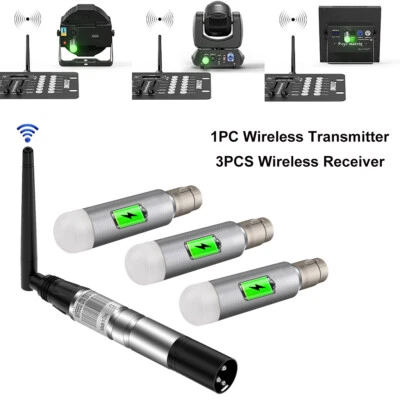 2.4G ISM Wireless Rechargeable Receiver DMX512 XLR Transmitter Set for Par Light - Image 1 of 4