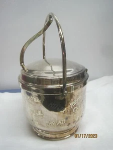 Vintage Wallace Silver plated Hinged Lid Ice Bucket #2441 monogram initials - Picture 1 of 8