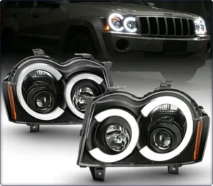 2x SCHEINWERFER HAUPTSCHEINWERFER FÜR JEEP GRAND CHEROKEE 2005 - 2007 - Bild 1 von 3