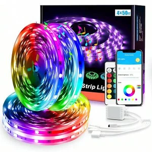 100FT RGB LED Strip Lights with App & Remote, Music Sync, Bluetooth Control - Picture 1 of 32