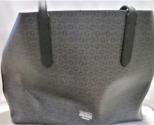 New Guess G Logo Purse Tote Hand Bag Coal Black Free Shipping