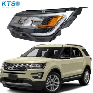 For Ford Explorer 2016-2018 Headlight Halogen W/LED DRL Chrome Housing Left Side - Picture 1 of 16