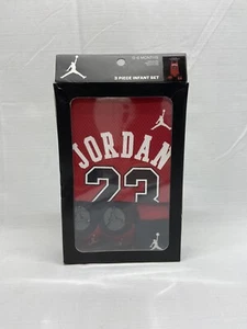 Nike Air Jordan 3-Piece Infant Set Bodysuit Booties MJ0208-R78 Baby  0-6 Months - Picture 1 of 4