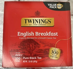 Twinings English Breakfast Black Tea, 100 Individually Wrapped Tea Bags - Picture 1 of 3