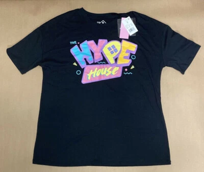 Camiseta para mujer Hype House gráfica manga codo - Negra S Foto 1 de 3