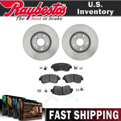 Front Brake Rotors & Ceramic Brake Pads with Hardware For 1992-1996 Lexus ES300 - Imagem 1 de 4