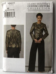 Vogue 9277 Claire Shaeffer Loose Lined Tie Back Jacket Lined Pant Pattern Sz6-14 - Picture 1 of 2