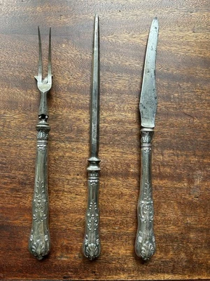 Juego de talla de plata esterlina Rodgers & Sons Her Majesty English King patrón 1896 Foto 1 de 4