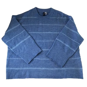 Divided HM Women’s Striped Sweater Blue Size XL NWT - Picture 1 of 17