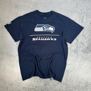 Seattel Seahawks Wilson T-Shirt Dunkelblau Größe M Shirt Vintage - Picture 1 of 4
