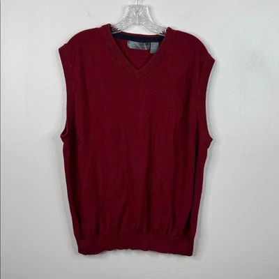 Oscar de la Renta Hombre XL 100% Algodón Cuello en V Cárdigan Suéter Chaleco Foto 1 de 4