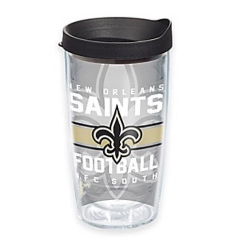 New Orleans Saints 16oz Tervis Tumbler with Lid-Made in USA-New Cover