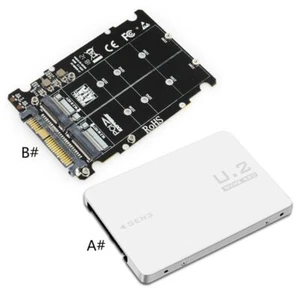 M.2 SSD to U.2 Adapter 2in1 M.2 NVMe and SATA-Bus NGFF SSD to PCI-e U.2 SFF-8639 - Bild 1 von 17