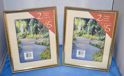 2 件套老式 Intercraft 美国 8X10 金色黄铜金属相框新品 — 第 1/4 张图片