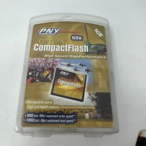 PNY 1GB 60x CompactFlash Card Compact Flash Memory Card w/ Case - Picture 1 of 2