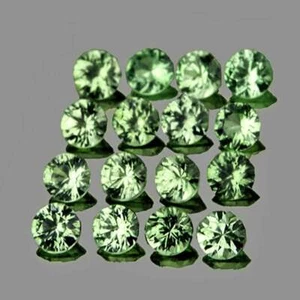 2.20 mm 16 pcs Round Diamond Cut Natural Green Sapphire {Flawless-VVS} - Picture 1 of 2