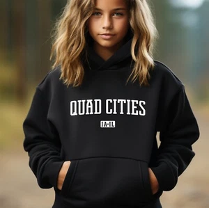 Quad Cities Kids Hoodie | Quad Cities Youth Pullover Hoodie | The Quad, QCA - Picture 1 of 6
