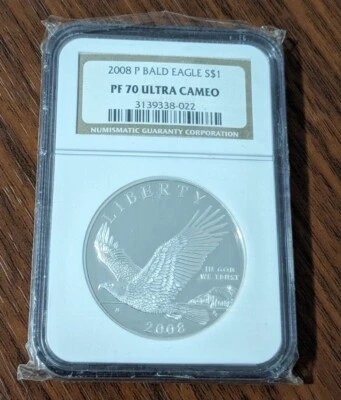 2008-P Bald Eagle Commemorative Silver Dollar - NGC PF70 ULTRA CAMEO  - Image 1 of 2