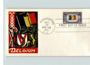 BELGIUM, Overrun Country in World War II, 1943 thermograph Smartcraft cachet, Fi - Picture 1 of 1