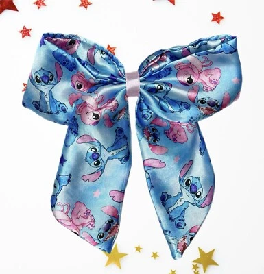 HANDMADE Blue Lilo And Stitch Hair Bow Clip birthday gift for girl