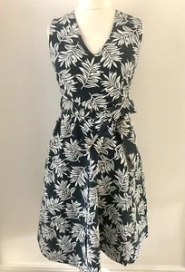 Per Una Sz 10 Teal & White Brocade Sleeveless Dress Bow Wedding Races Party BNWT - Picture 1 of 12