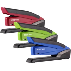 Bostitch InPower Spring-Powered Desktop Stapler Full Strip 26/6 Green Red Blue - Picture 1 of 11