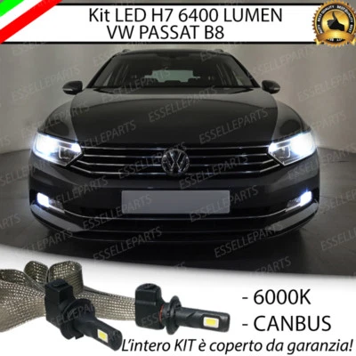 KIT H7 LED CANBUS ANABBAGLIANTI VW PASSAT B8 3G XENON 6000K 6400 LUMEN - Immagine 1 di 4