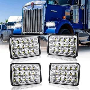 4pcs 4x6" LED Headlights For Kenworth T800 T400 T600A W900 Peterbilt 357 378 379 - Picture 1 of 10