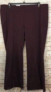 NEW INC International Concepts Flare pants Women 28W Burgundy pull on Split hem - Picture 1 of 6