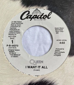 QUEEN -I Want It All- Rare US 7” Promo +Capitol Sleeve (Vinyl Record) - Picture 1 of 5