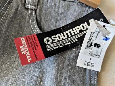 Nuevos Jeans SOUTHPOLE Talla 8 Ajuste Original Nuevos con Etiquetas Gris Gris Gris con Costuras Blancas Foto 1 de 4