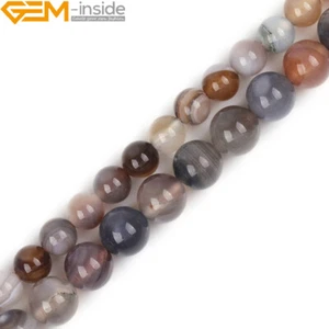 Onyx Round Natural Stone Botswana Agate Spacer Beads Jewelry Making 15" Strand - Picture 1 of 24