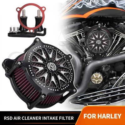 Filtro de admisión rojo filtro de aire RSD para Harley Fat Boy Lo Touring Road Glide King Foto 1 de 4
