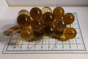 Vintage LARGE 10" Lucite Acrylic Grape Cluster Green Yellow Amber with Stem MCM - Picture 1 of 10