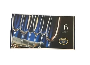 6 Bohemia Crystal Champagne Glass Flutes 6 oz Czech Republic 9" Vintage Mew - Imagen 1 de 3