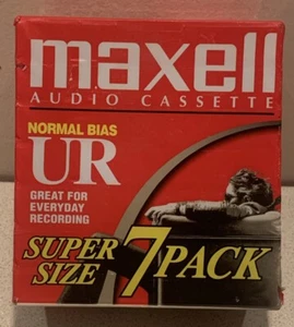7 Pack Maxell Normal Bias UR 90-Minute Blank Audio Cassette Tapes. NEW ~ Sealed - Picture 1 of 4