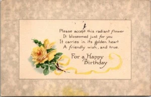 Happy Birthday radiant flower Gibson Art Co postcard 1917 - Picture 1 of 2