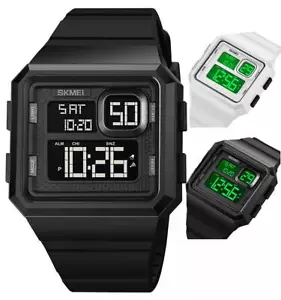 Skmei Extra Large Display Digital Retro Watch Stopwatch Alarm Light - Picture 1 of 18