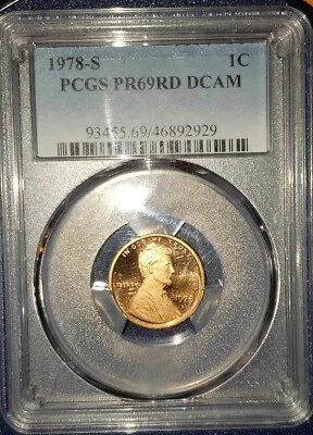 1978-S PCGS PR69RD DCAM Lincoln Cent Very Pretty Coin - Image 1 of 2