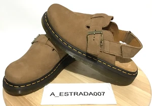 Dr Martens Jorge II Tumbled Savannah Tan Khaki Leather M 9/W 10 Slingback Mules - Picture 1 of 16