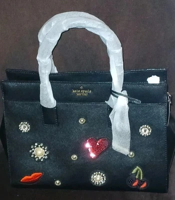 ¡¡¡NUEVO CON ETIQUETAS!!! Cartera grande con apliques de cuero Kate Spade X Rodan & Fields Cameron Foto 1 de 4