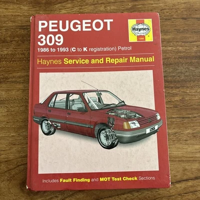 Haynes manual PEUGEOT 309 Petrol - 1986 To 1993 (C-K Registration) - Image 1 of 3