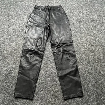 Harley Davidson Leather Riding Pants Womens 36 / 8 Black 27X31 CA 03402 Lined - Image 1 of 4