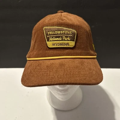 Sombrero de cuerda Yellowstone marrón pana SnapBack parques premium parque nacional Wyoming Foto 1 de 4